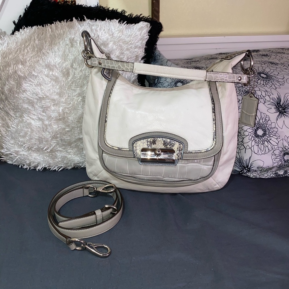 Coach multi Kristin spectator leather hobo crossbody 16803